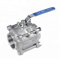 3pc Stainless Steel Ball Valves High Pressure Manual Heavy Weight 1 Inch Ball Valve